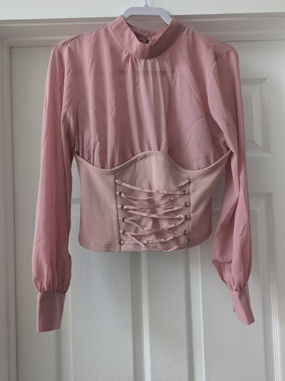 XTAREN Dusty Pink Corset Style Blouse – Size Large
